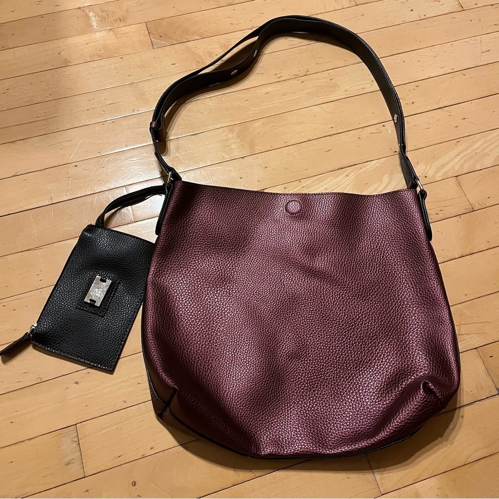Style & Co. Metallic Burgundy Shoulder Crossbody Faux Leather Bag
